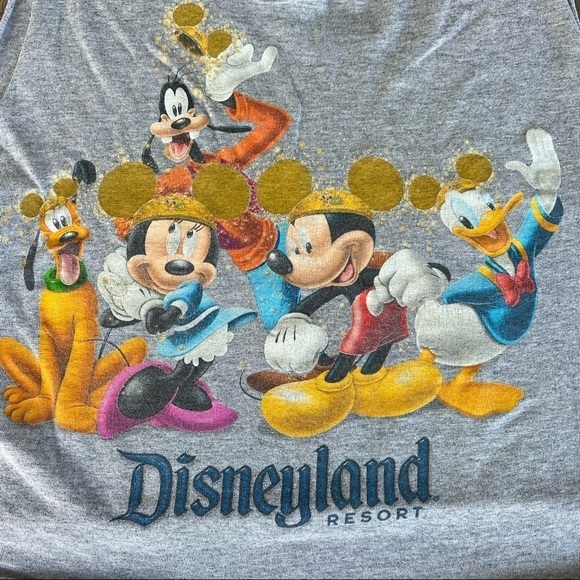 Disneyland Resort 50th Anniversary Upcycled T-Shirt Tank Med Mickey Minnie Goofy - Picture 6 of 8